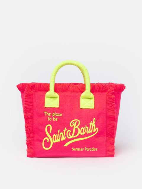 Fluo pink terry embossed Colette Sponge handbag - MC2 Saint Barth