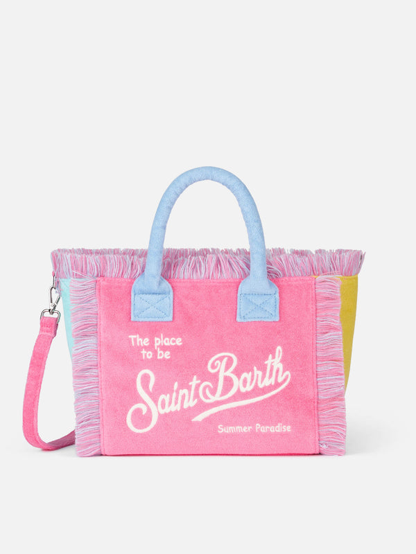 Mehrfarbige Colette Sponge-Handtasche aus Terry mit Aufnähern