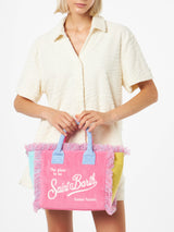 Mehrfarbige Colette Sponge-Handtasche aus Terry mit Aufnähern