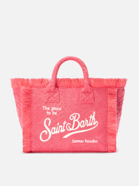 Borsa Colette in tessuto effetto spugna con zebrato in rilievo