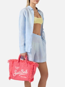 Borsa Colette in tessuto effetto spugna con zebrato in rilievo