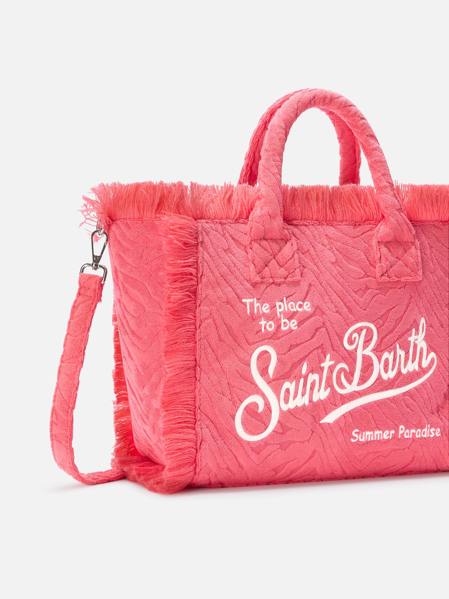 Borsa Colette in tessuto effetto spugna con zebrato in rilievo