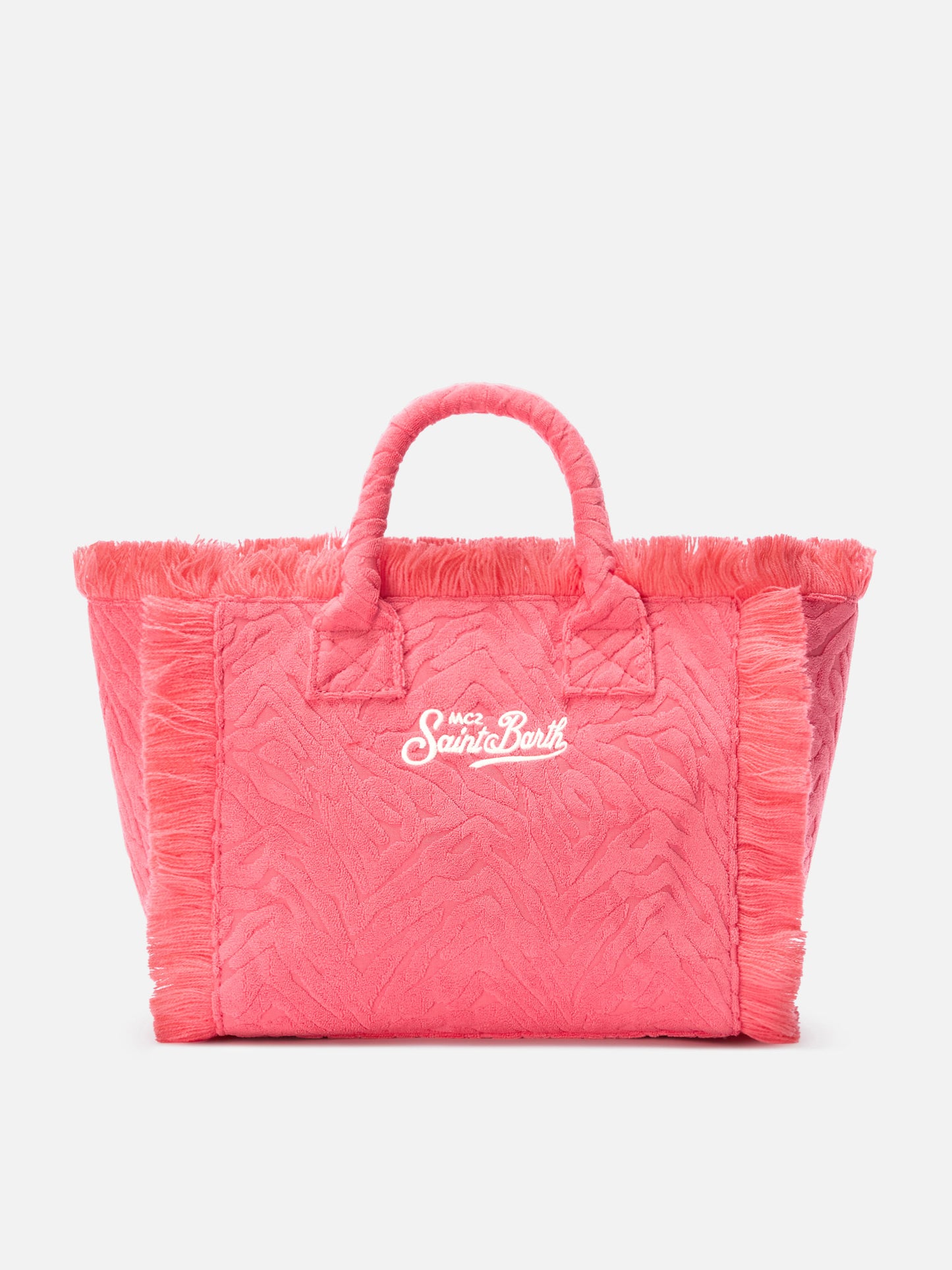 Borsa Colette in tessuto effetto spugna con zebrato in rilievo