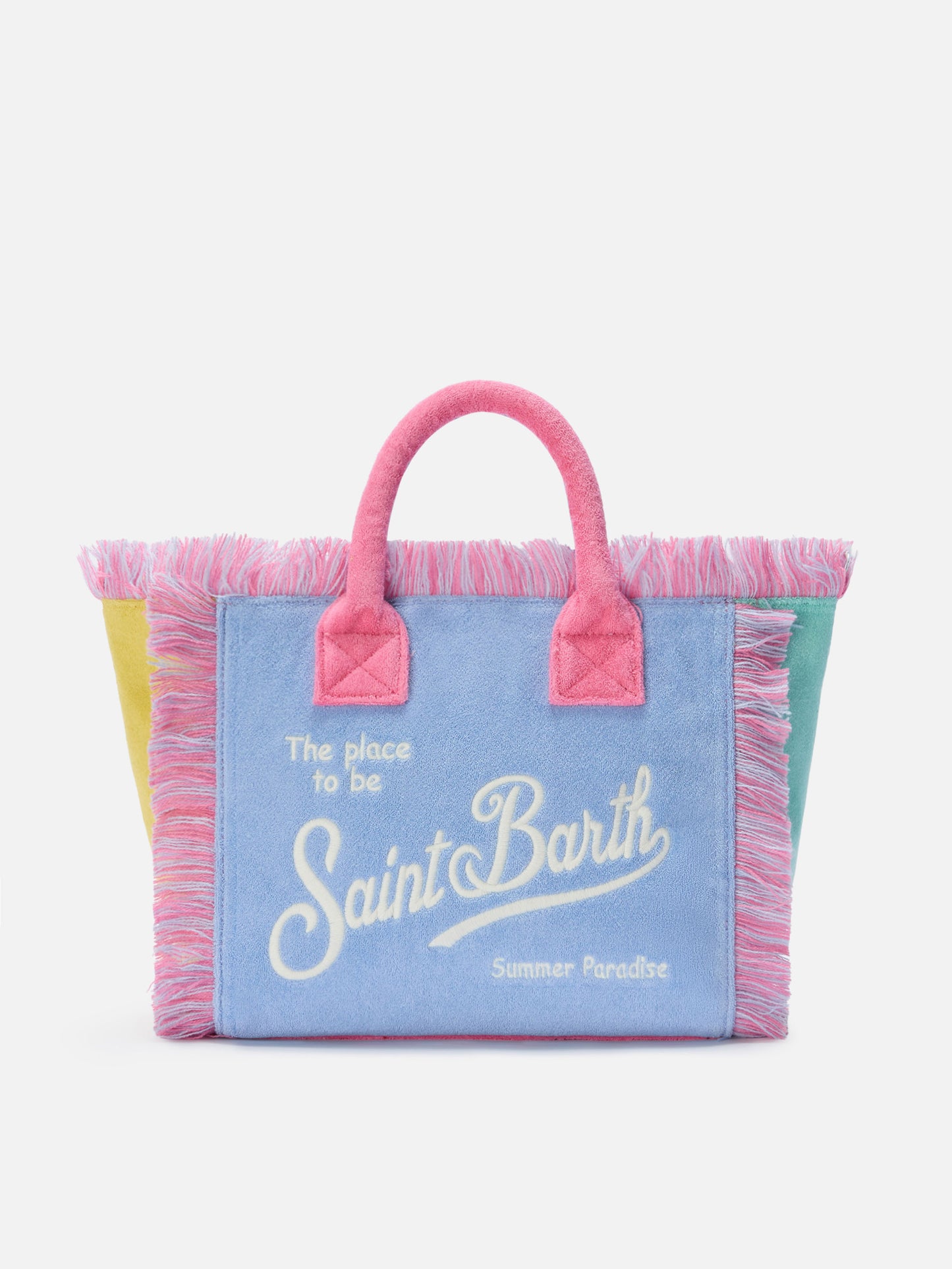 Borsa Colette in tessuto effetto spugna multicolor color block