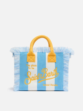 Colette Sponge light blue striped terry handbag