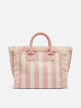 Colette Sponge light pink striped terry handbag