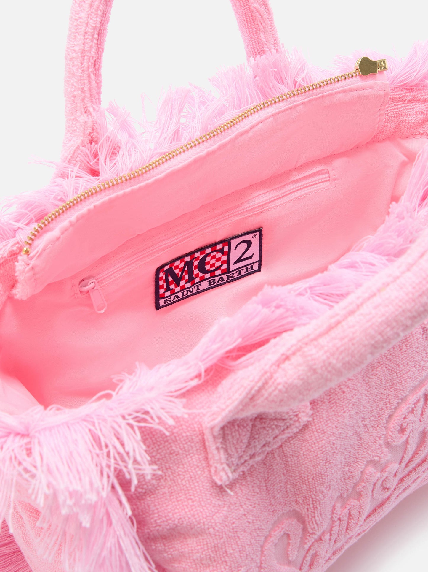 Borsa Colette in tessuto effetto spugna rosa