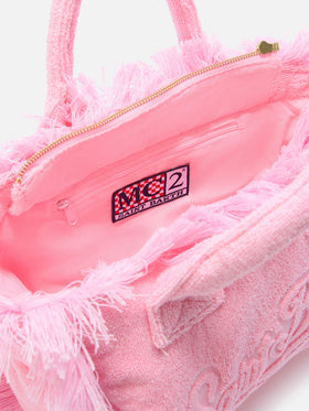 Borsa Colette in tessuto effetto spugna rosa