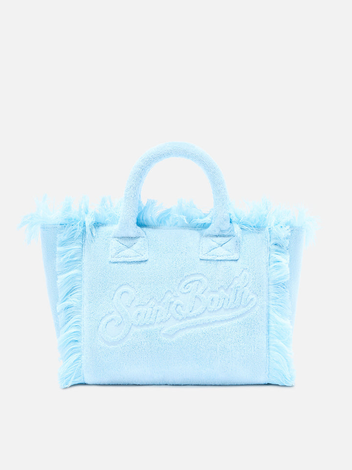 Borsa Colette in tessuto effetto spugna azzurro