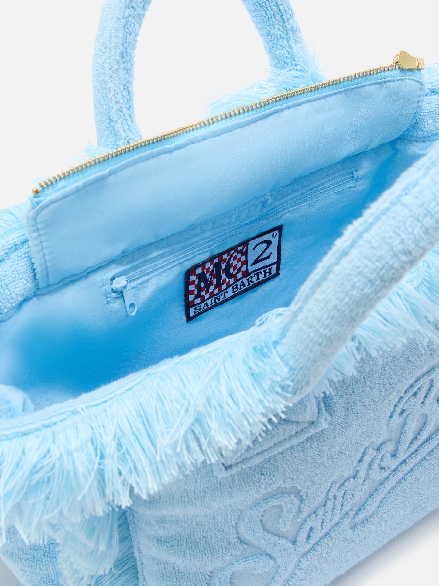 Sac Colette bleu clair uni en éponge 