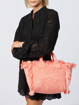 Peach Colette Terry embossed handbag