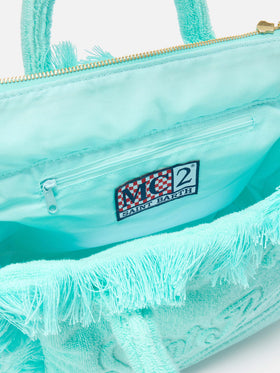 Solid aqua green terry effect Colette bag