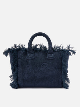 Blue solid color terry effect Colette bag