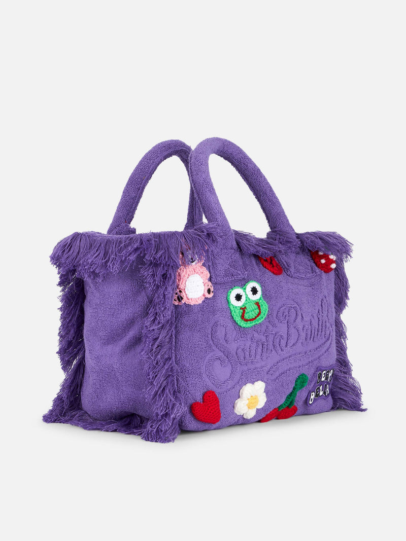 Colette purple terry multipatch soft handbag | BEEPY BELLA SPECIAL EDITION