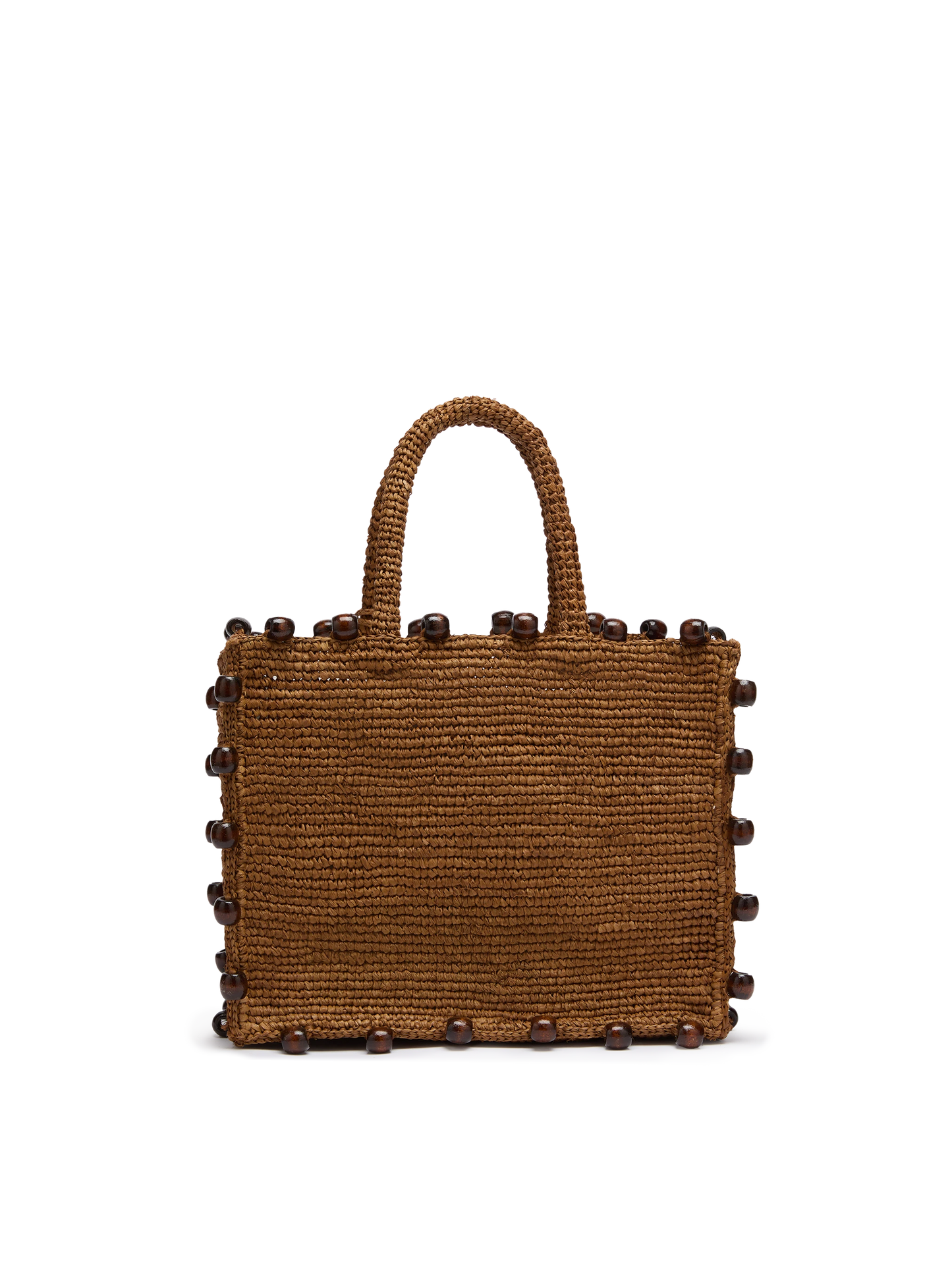 Colette Raffia brown handbag with beads and logo embroidery - MC2 Saint Barth