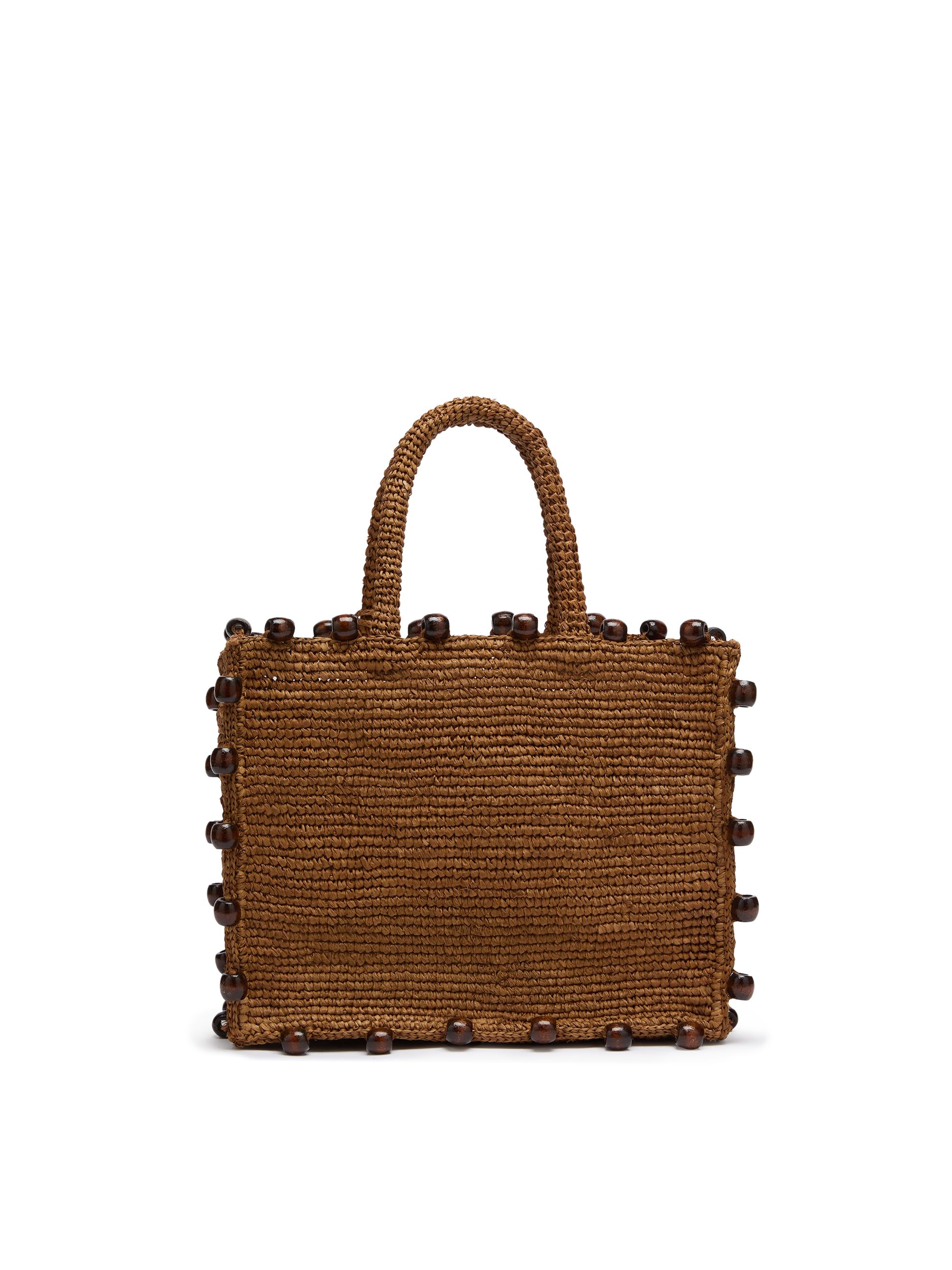 Colette Raffia brown handbag with beads and logo embroidery - MC2 Saint Barth