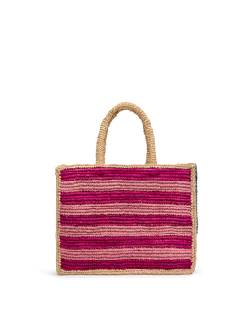 Colette Raffia multicolor striped handbag with logo embroidery - MC2 Saint Barth