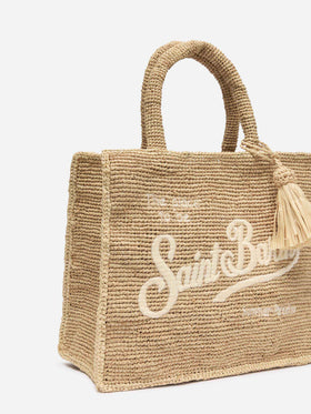 Colette Raffia handbag with logo  embroidery