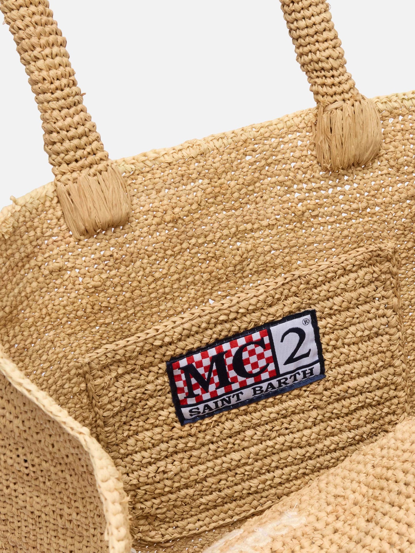 Colette Raffia handbag with logo  embroidery