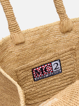 Colette Raffia handbag with logo  embroidery