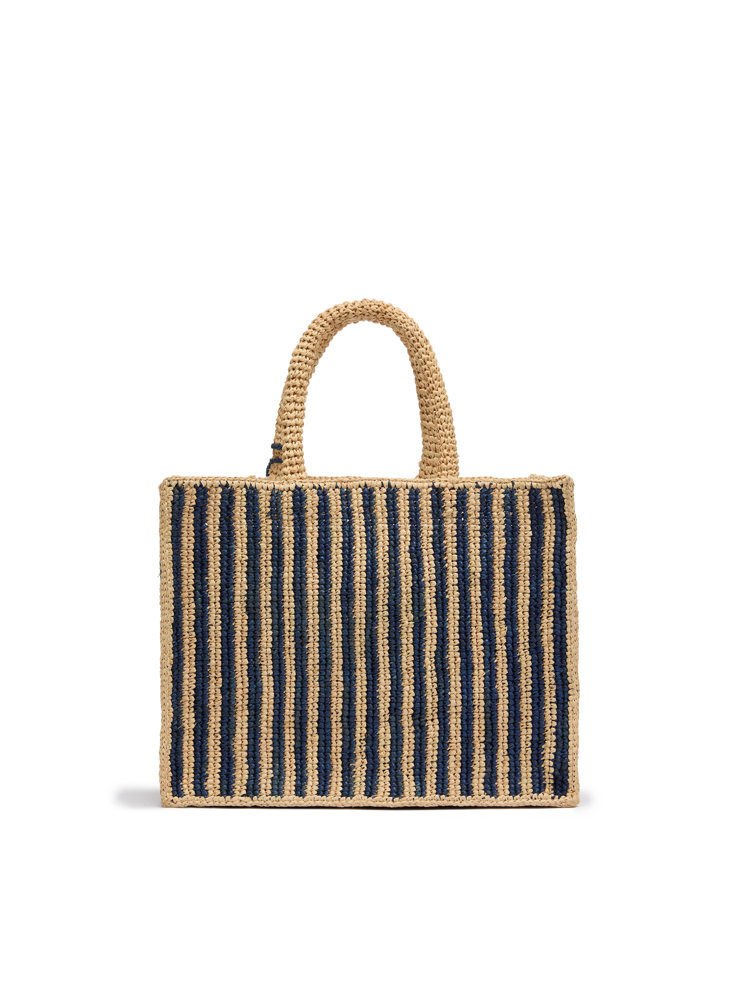 Colette Raffia navy blue striped handbag with logo embroidery - MC2 Saint Barth