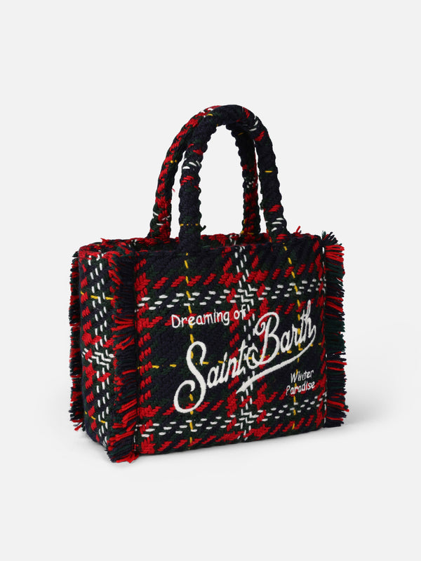 Colette wooly handbag with maxi tartan pattern