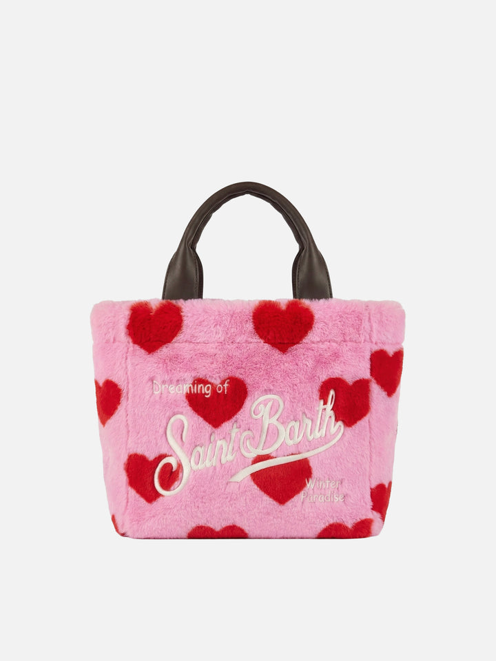 Borsa Colette Soft in pelliccia sintetica con cuori