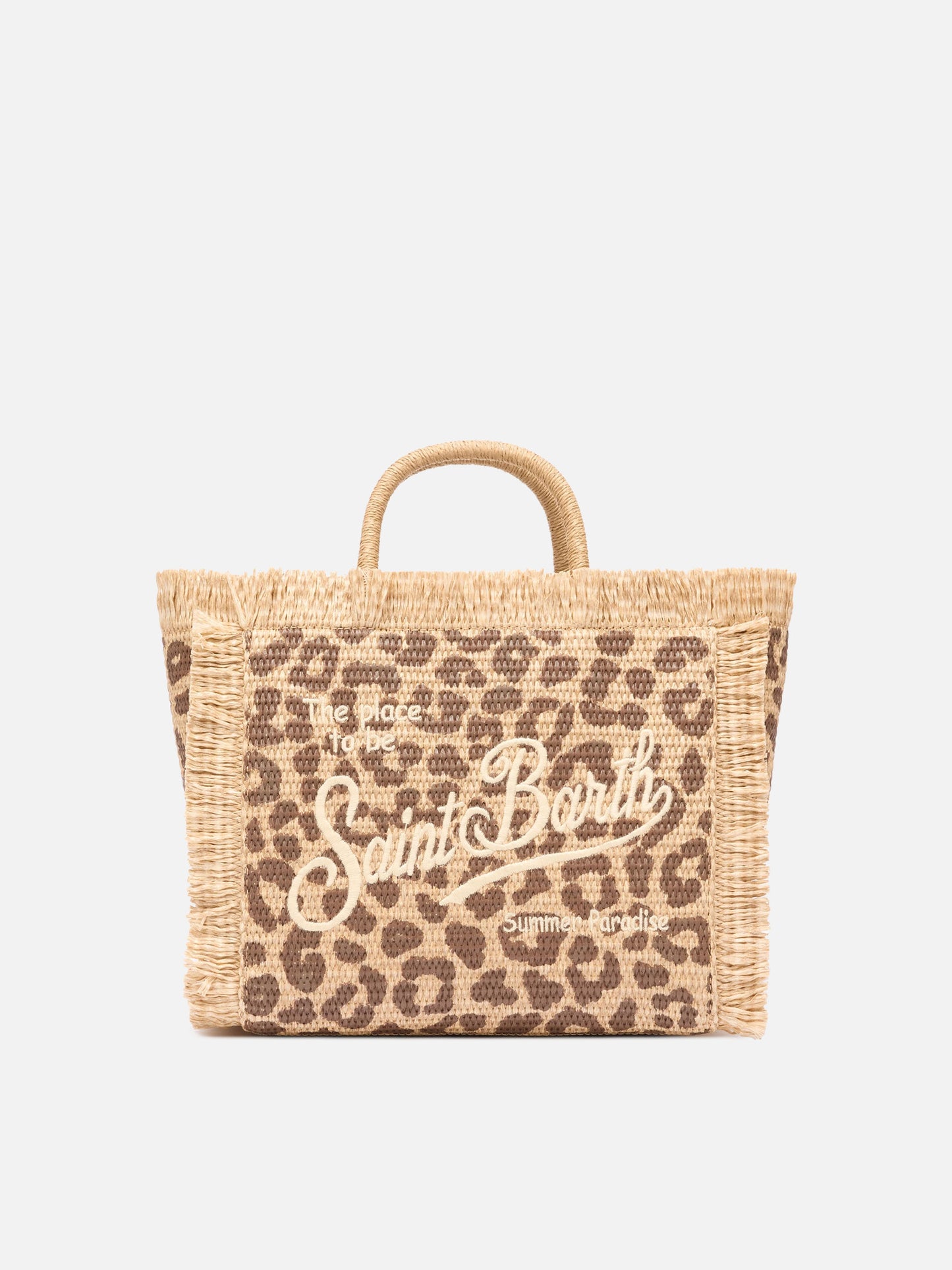 Colette – Handtasche in Strohoptik mit Animalier-Print