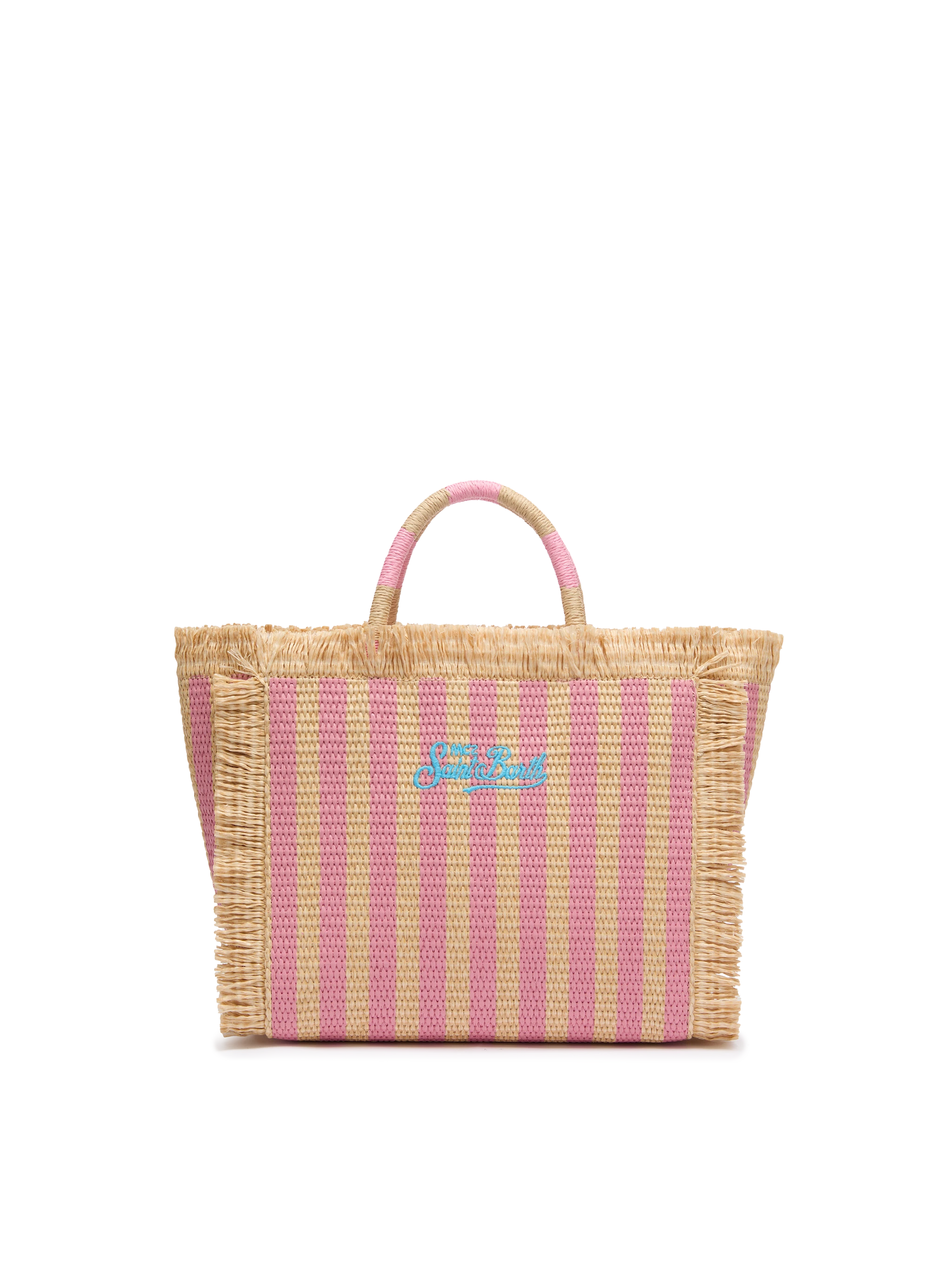 Colette Straw effect handbag with striped print - MC2 Saint Barth