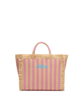 Colette Straw effect handbag with striped print - MC2 Saint Barth