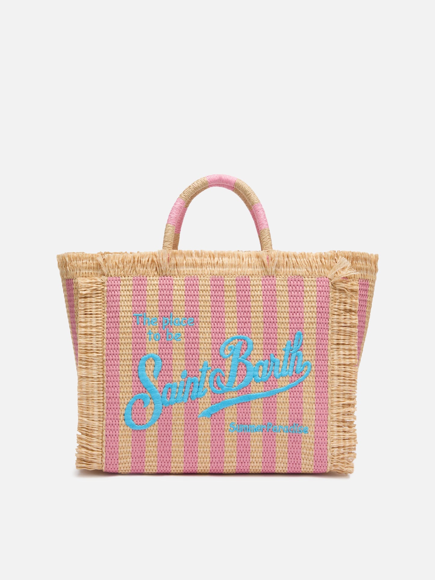 Colette Handtasche in Strohoptik mit Streifenprint