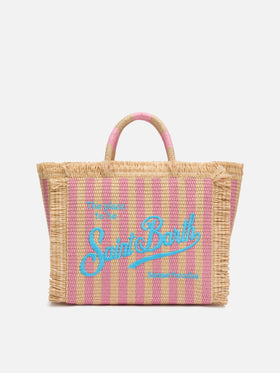Colette Handtasche in Strohoptik mit Streifenprint