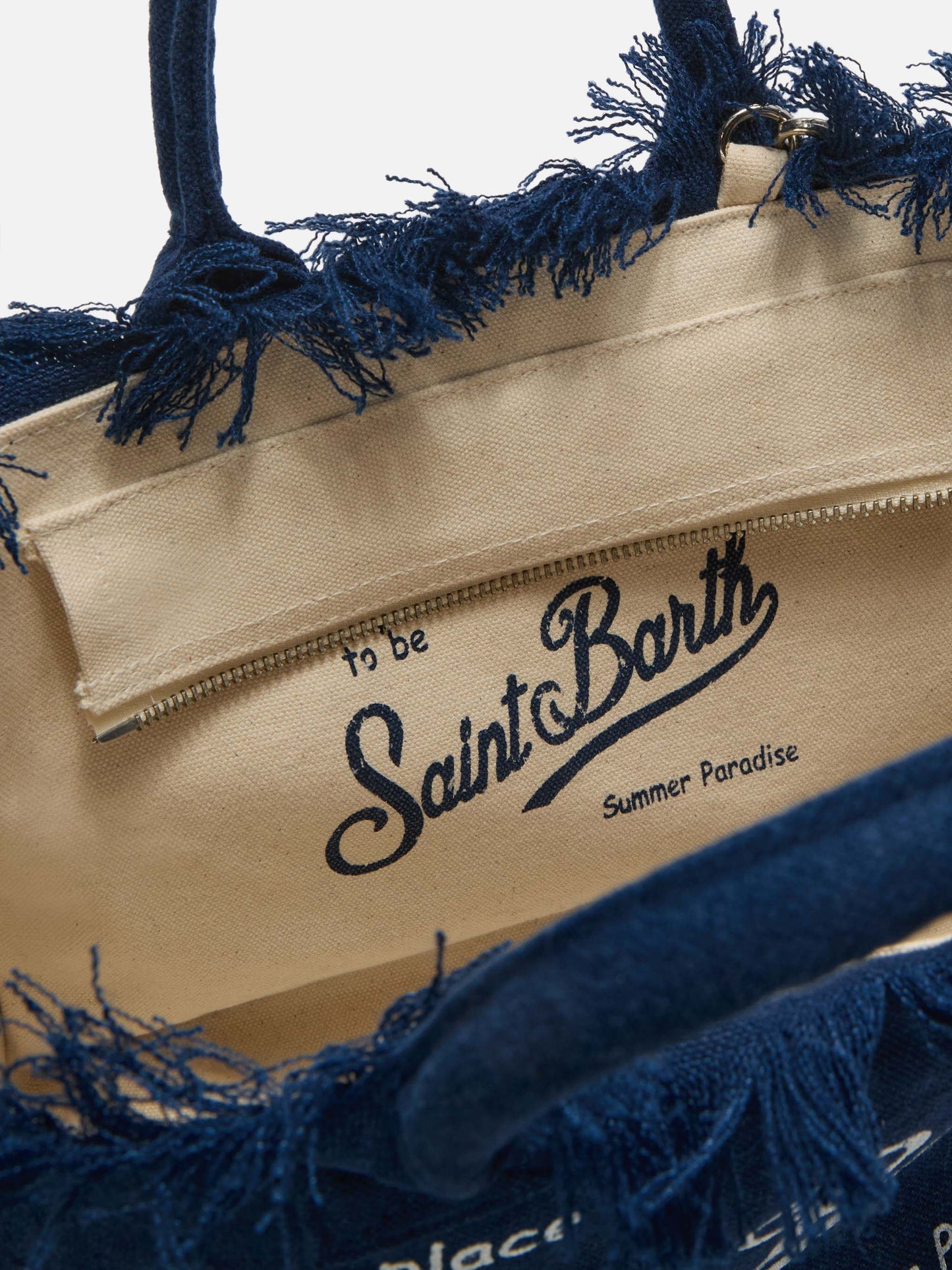 Borsa Colette in lino blu tinta unita