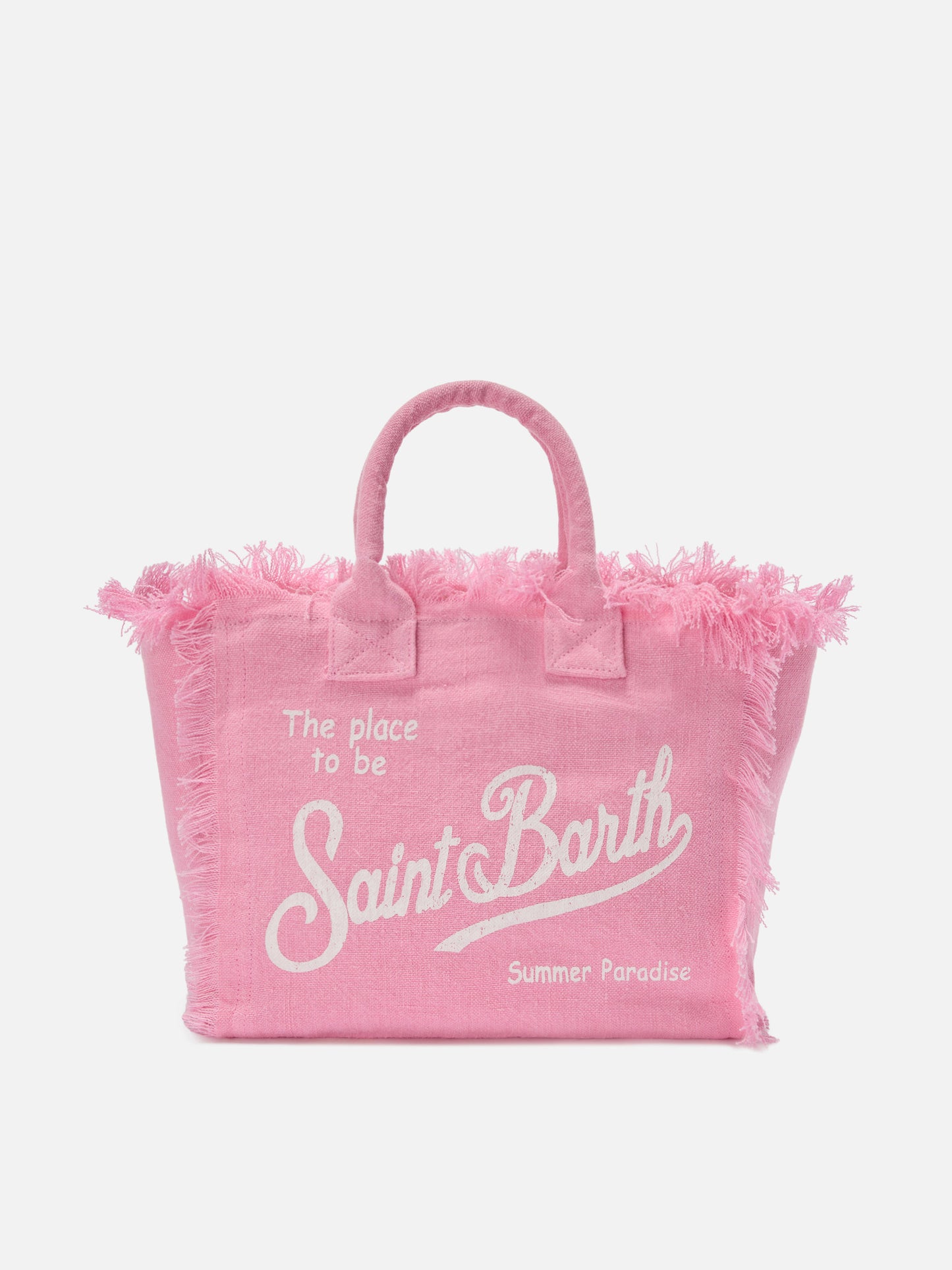 Borsa Colette in lino rosa tinta unita
