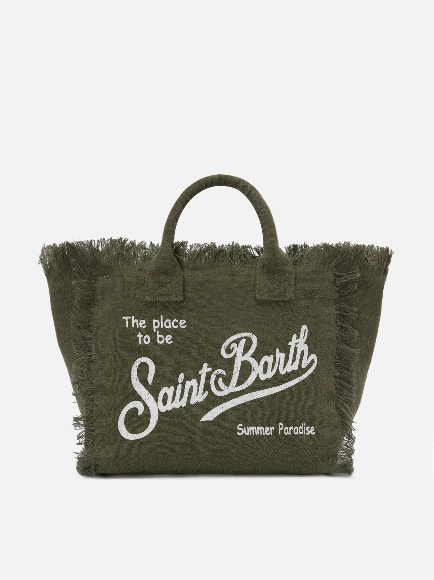 Borsa Colette in lino verde militare tinta unita