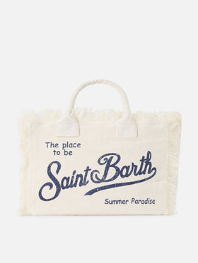 Borsa Colette in lino bianco tinta unita