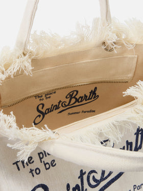 Borsa Colette in lino bianco tinta unita