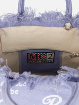 Fliederfarbene Colette-Leinenhandtasche mit Stickerei