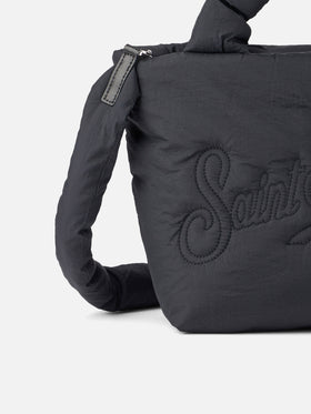 Colette Puffer black handbag with shoulder strap - MC2 Saint Barth