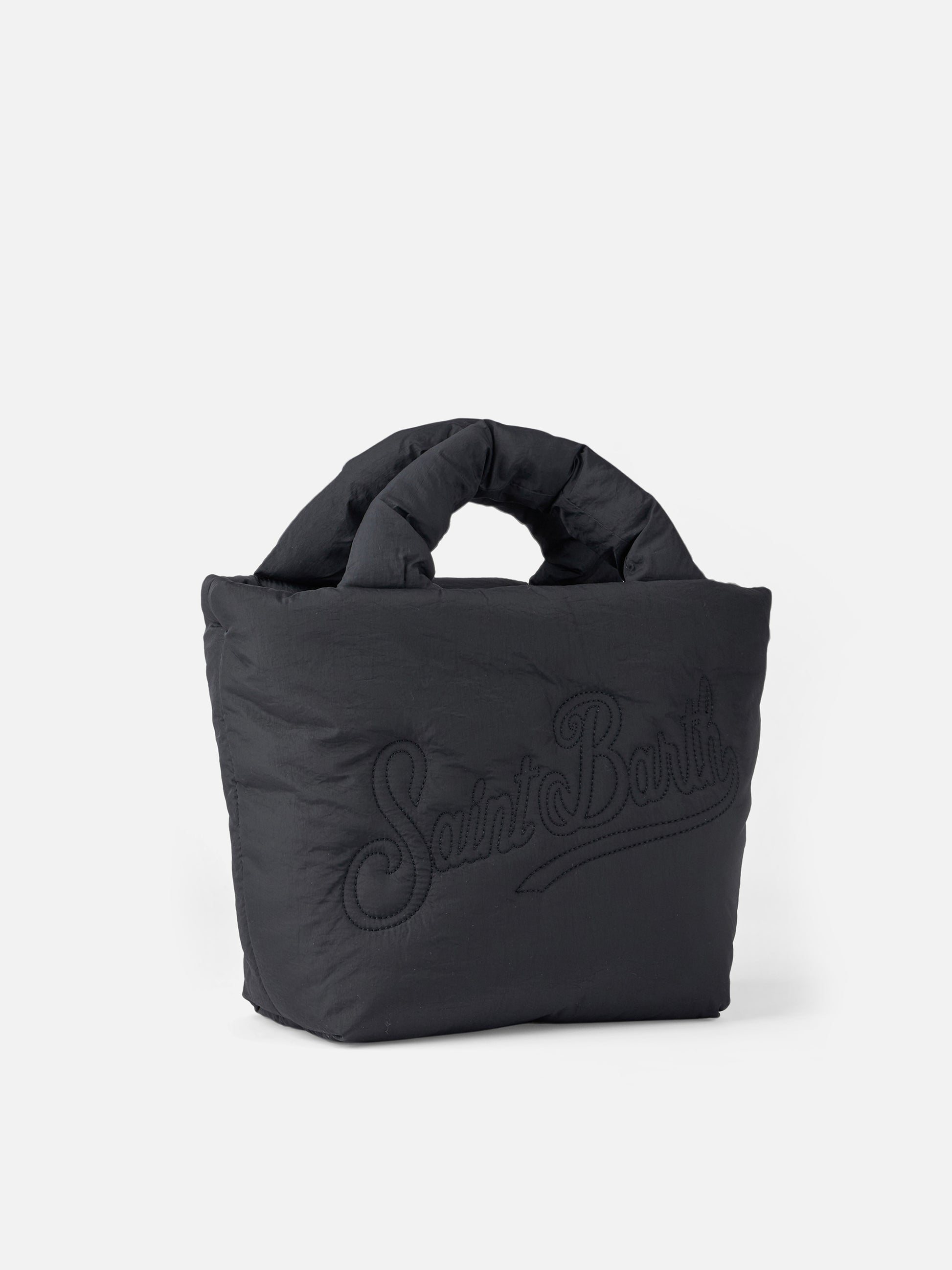 Colette Puffer black handbag with shoulder strap - MC2 Saint Barth