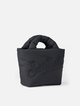 Colette Puffer black handbag with shoulder strap - MC2 Saint Barth