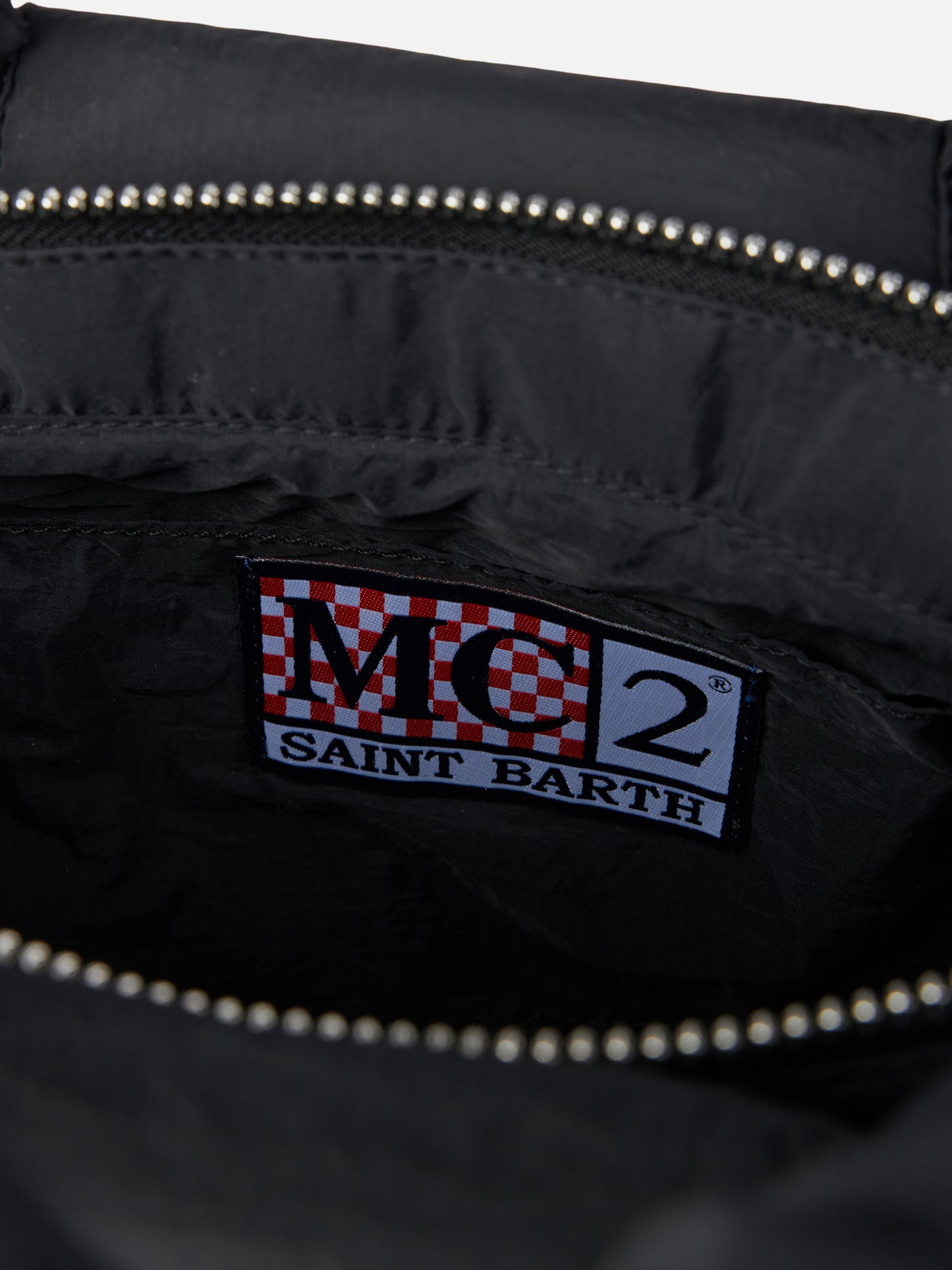 Colette Puffer black handbag with shoulder strap - MC2 Saint Barth