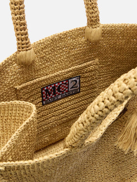 Borsa Colette in raffia con frange laterali