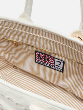 Colette Volant bag in white broderie anglaise cotton