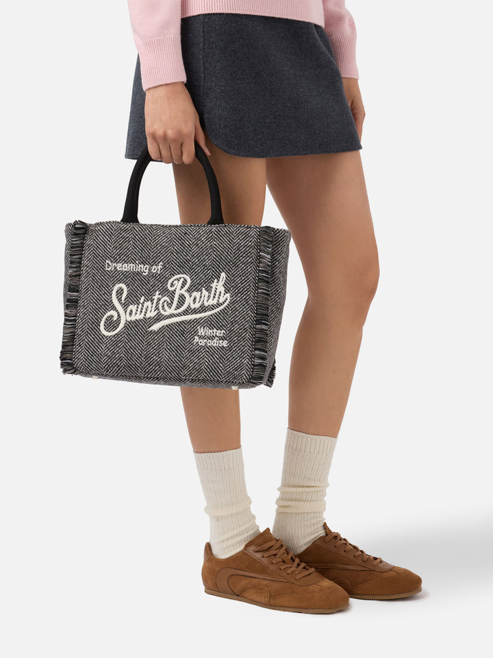 Borsa a mano Colette Wool in misto lana spigata