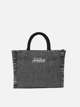 Colette Wool Handbag in herringbone wool blend
