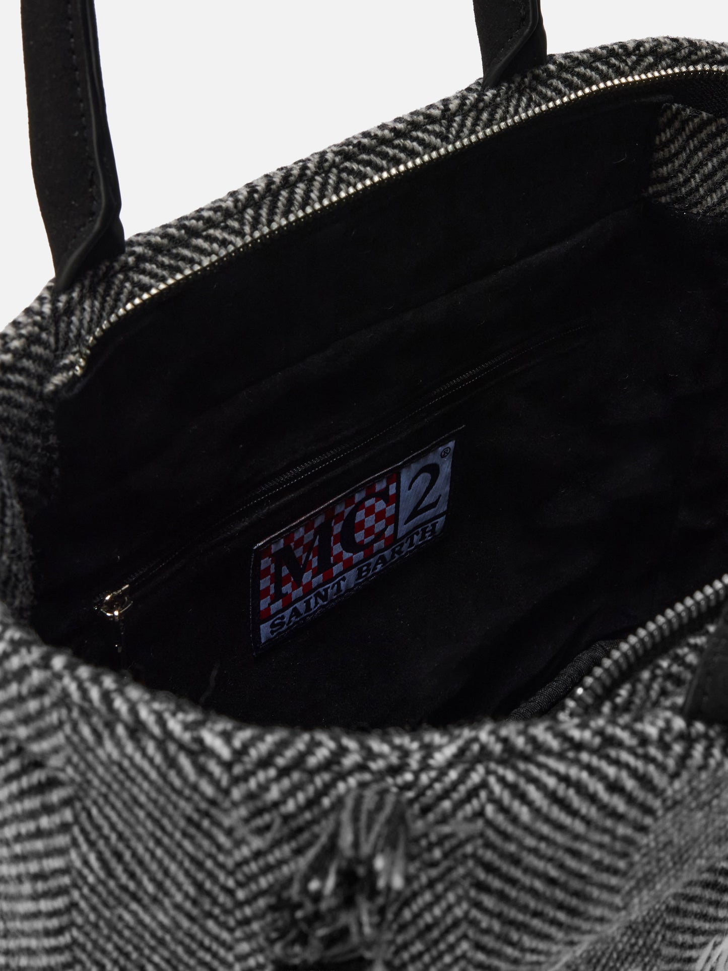 Colette Wool Handbag in herringbone wool blend