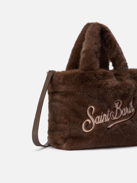Colette Soft Handtasche aus braunem Kunstpelz