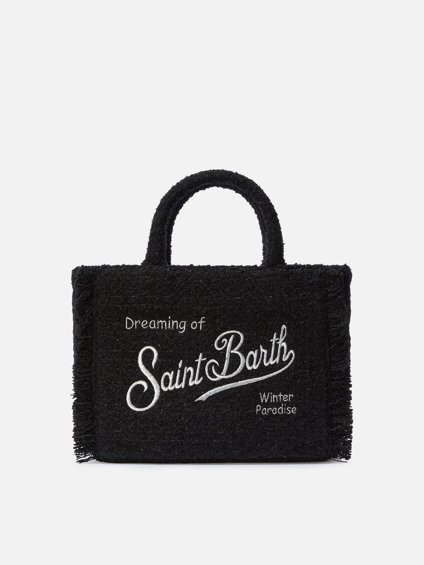 Colette Tweed Handtasche aus schwarzem Wollmischgewebe