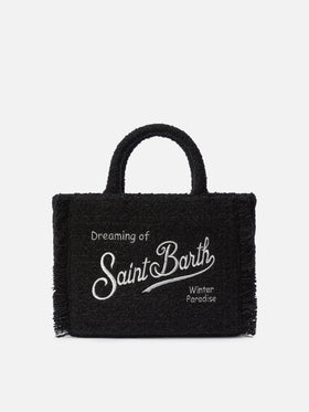 Colette Tweed Handtasche aus schwarzem Wollmischgewebe